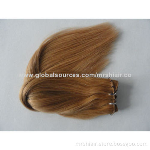 20-inch Light Brown Straight Weighs 100g Indian Micro Ez Weft Hair